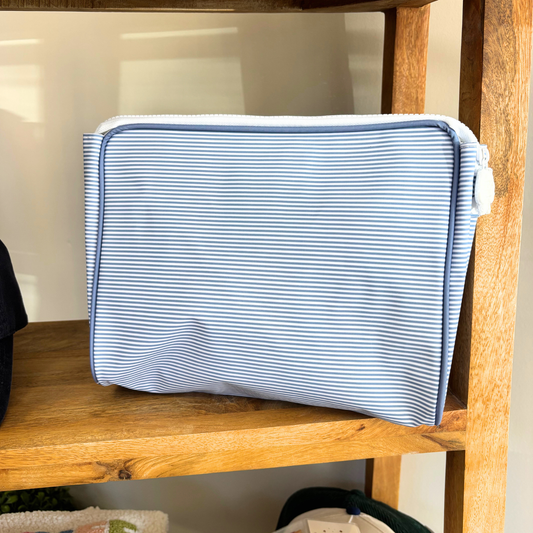 Personalized Go Bag in Navy Mini Stripe