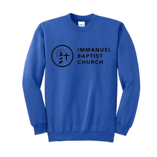 royal blue youth crew with immanuel baptist church print