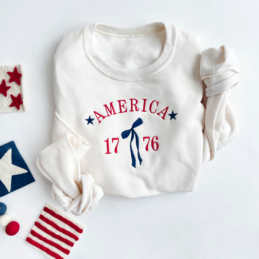America Bow & 1776 Crewneck Sweatshirt
