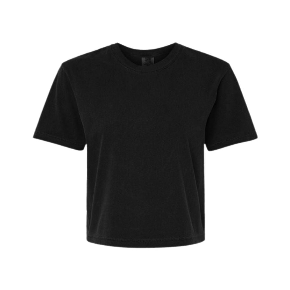 black cropped comfort colors t-shirt