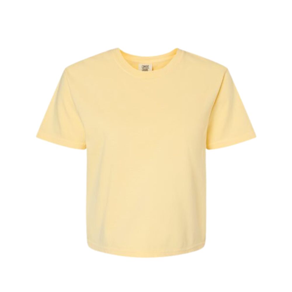 butter cropped comfort colors t-shirt