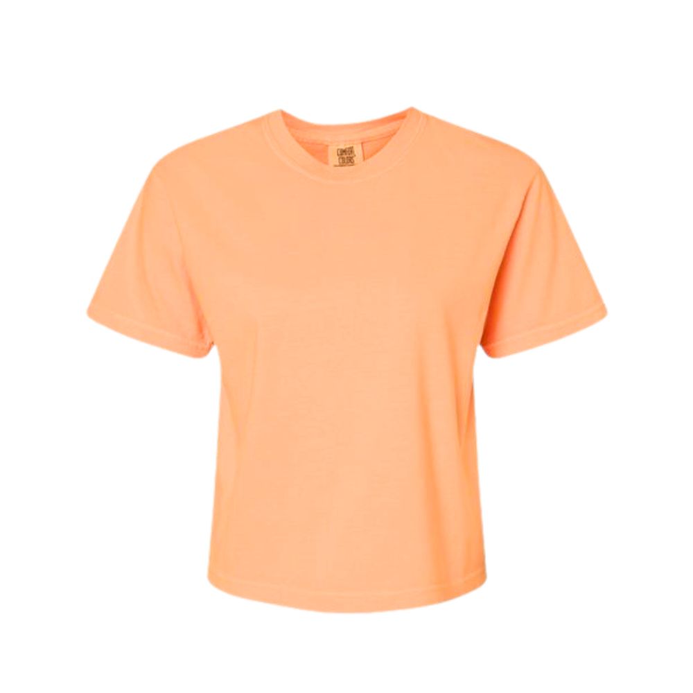 neon cantaloupe cropped comfort colors t-shirt