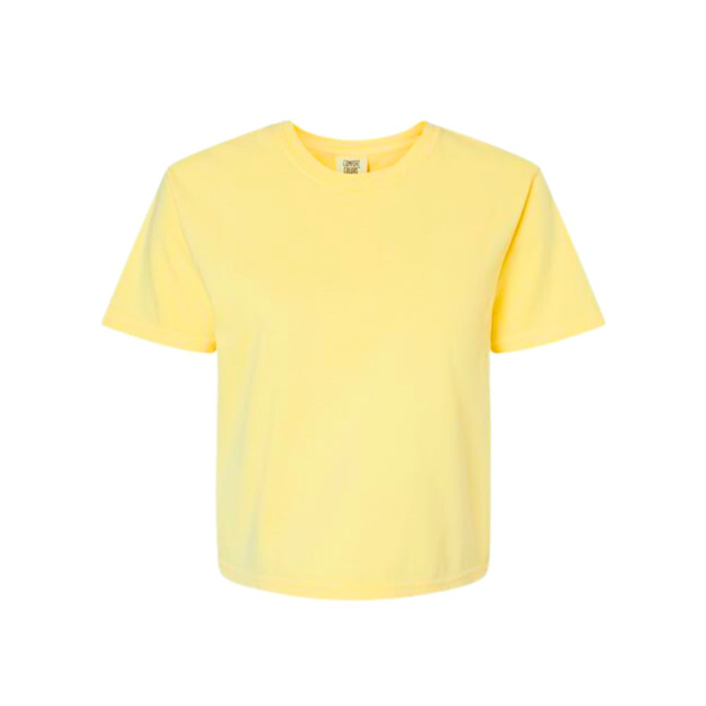 neon lemon cropped comfort colors t-shirt