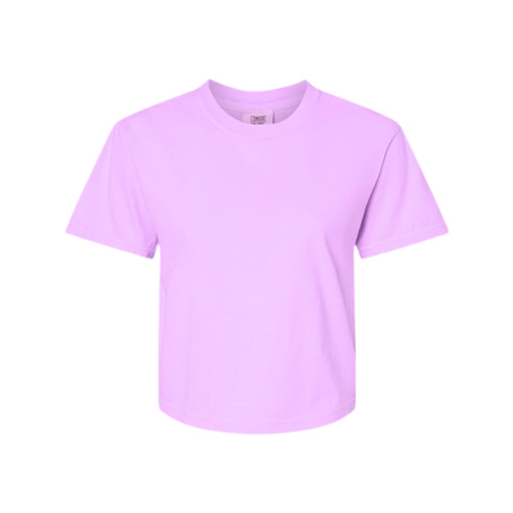 neon violet cropped comfort colors t-shirt