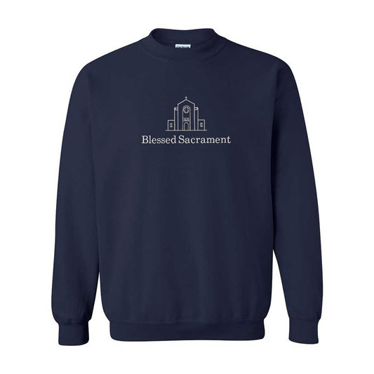 Blessed Sacrament Church Embroidered Embroidered Crewneck Sweatshirt