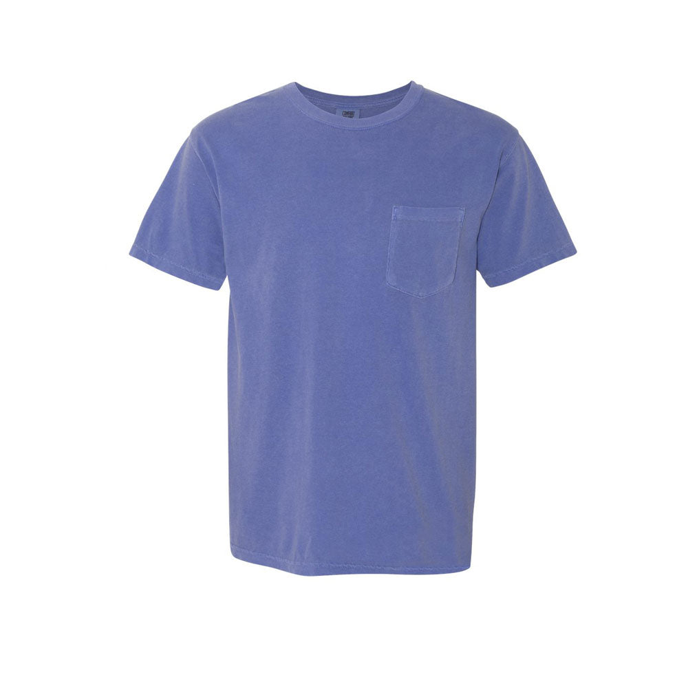 periwinkle comfort colors pocket t-shirt
