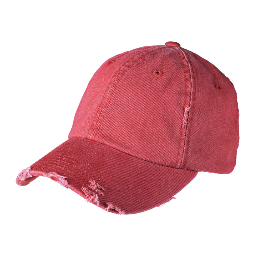 dashing red distressed hat