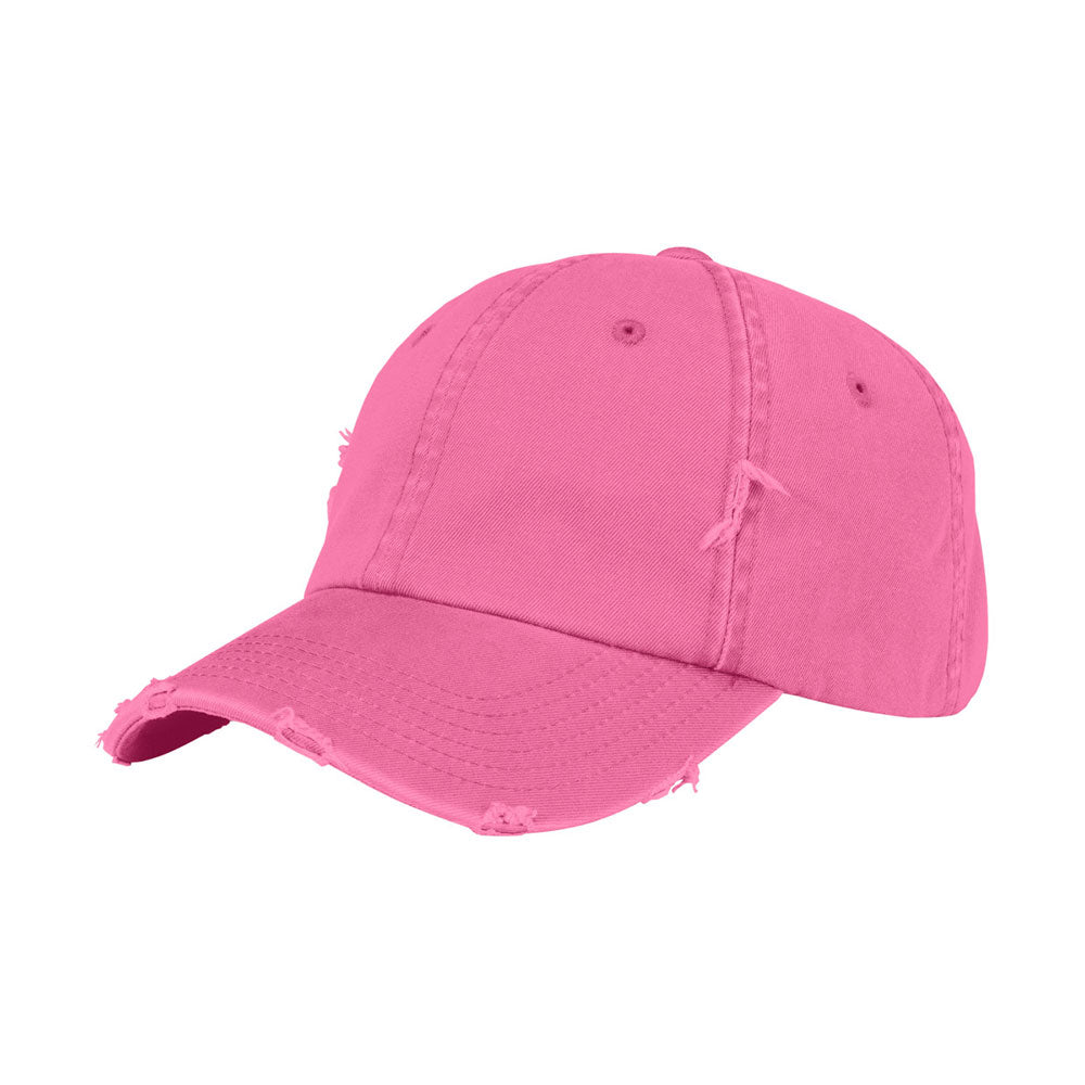 pink distressed cap