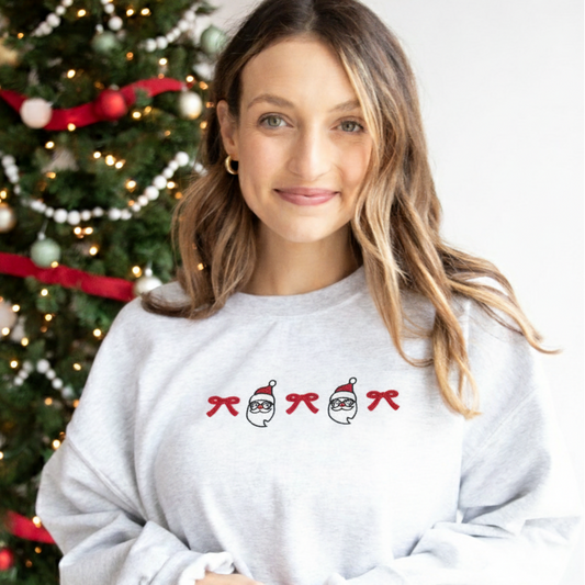 Coquette Santa Embroidered Crewneck Sweatshirt