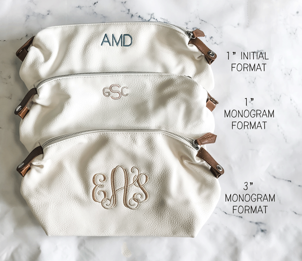 Addison Dopp Kit with Floral Initial