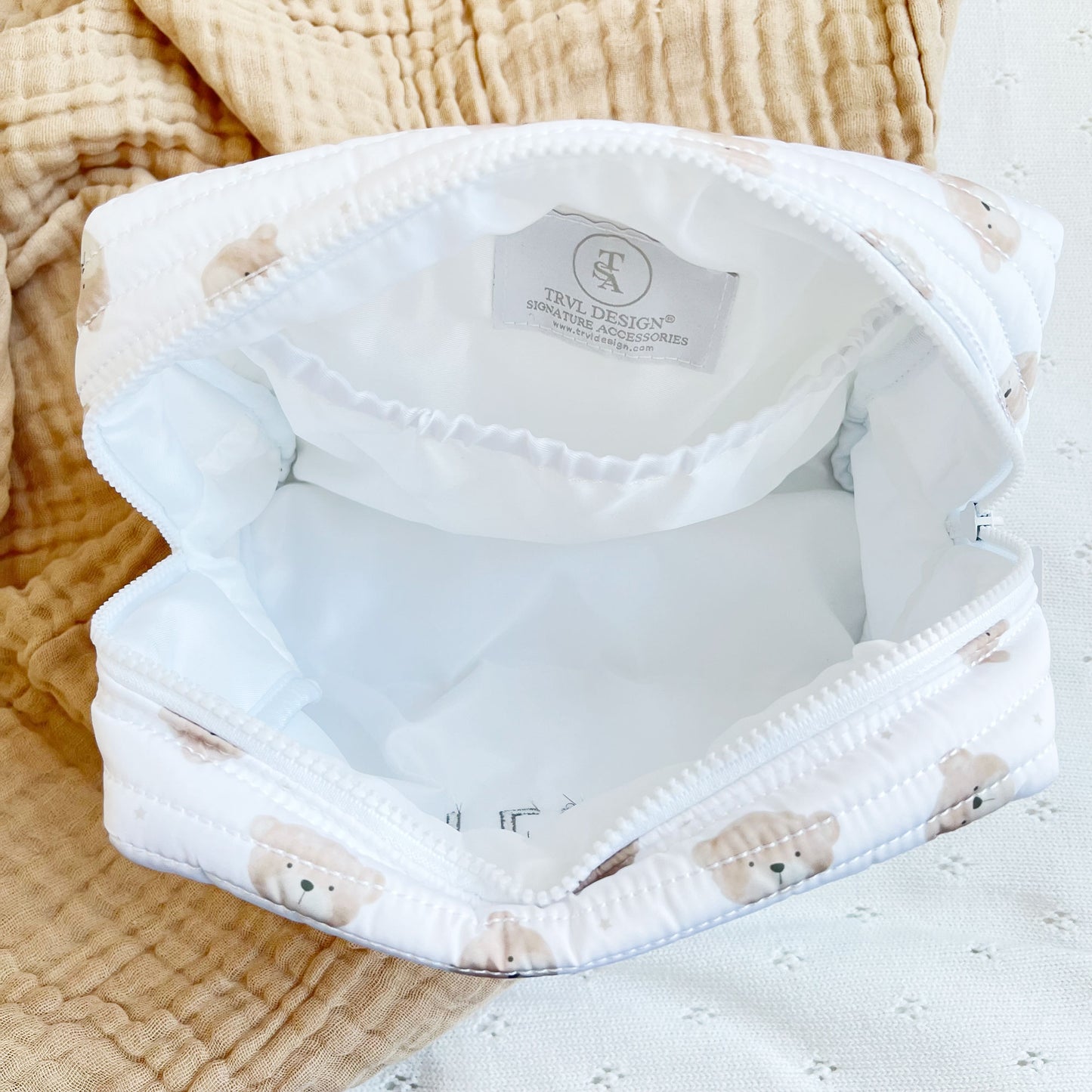 interior image of a travel pouch for children