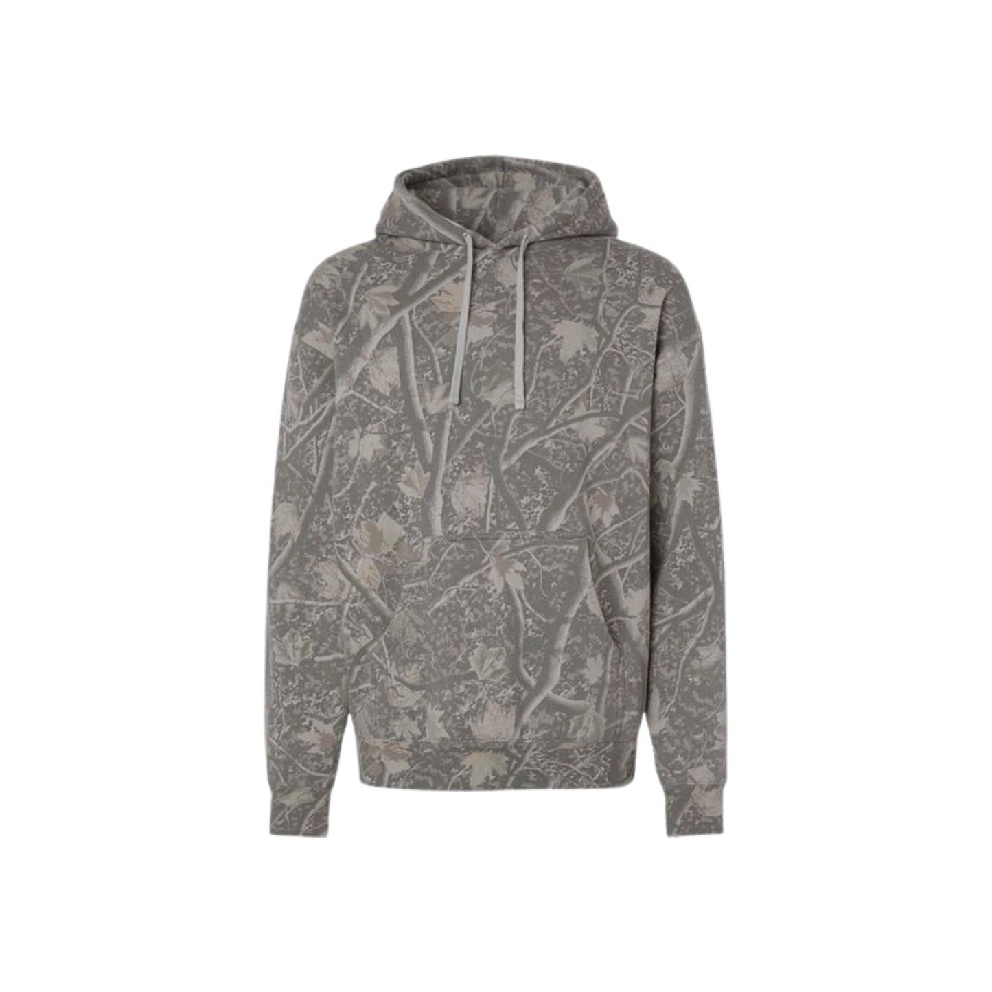 Gray hoodie with a subtle pattern on a white background