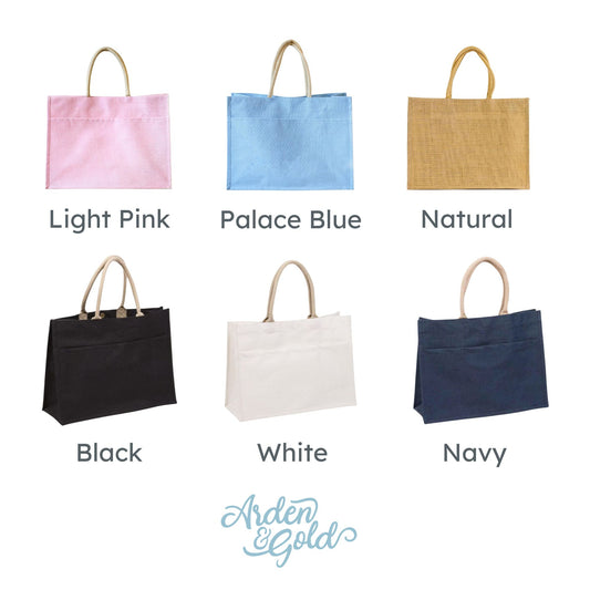 Personalized Jute Pocket Tote