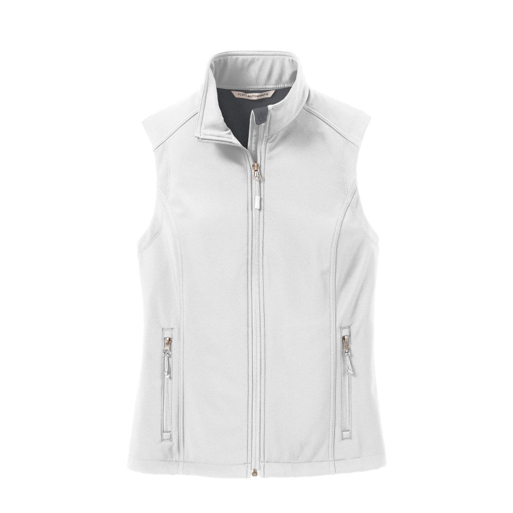 white soft shell vest