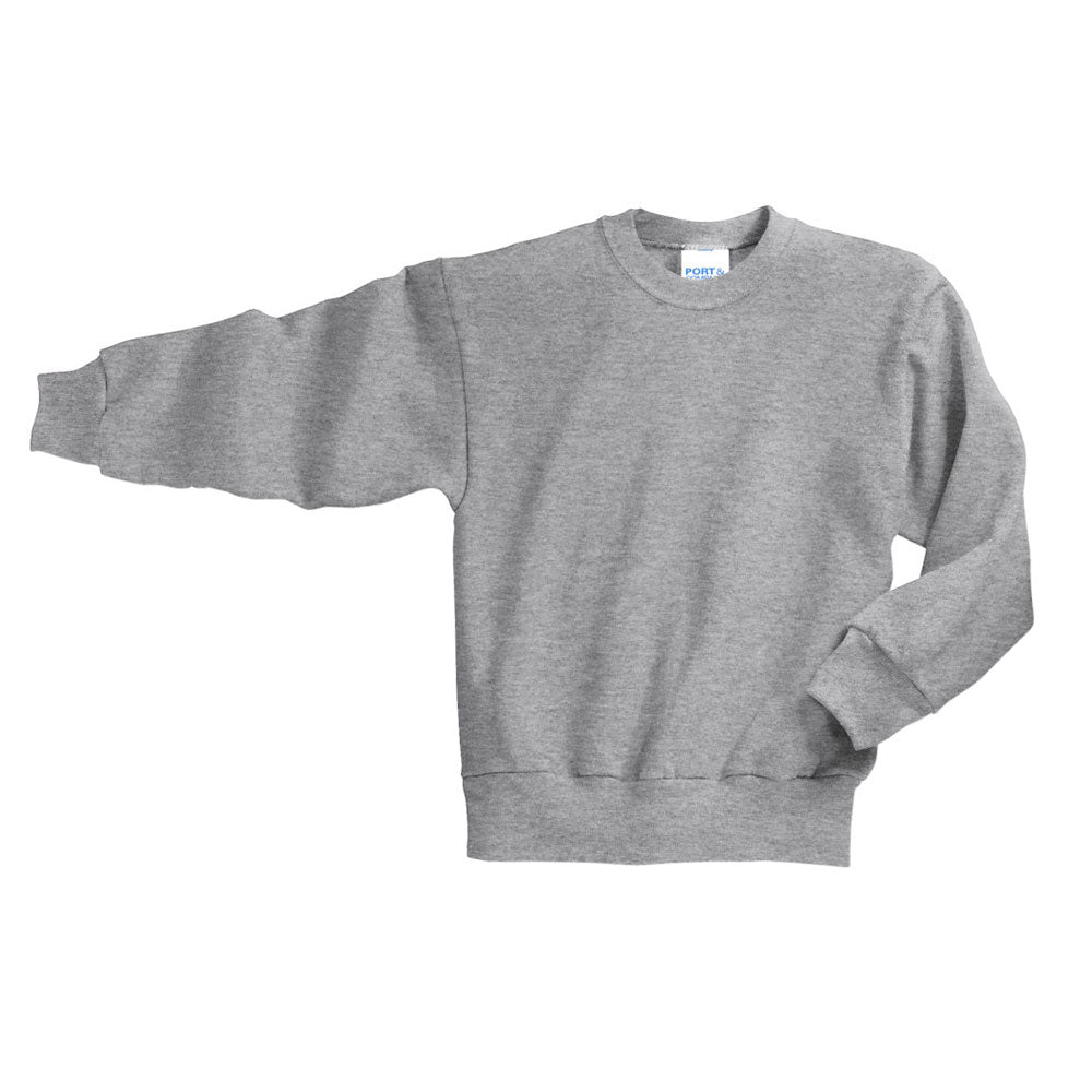 athletic heather youth crewneck sweatshirt