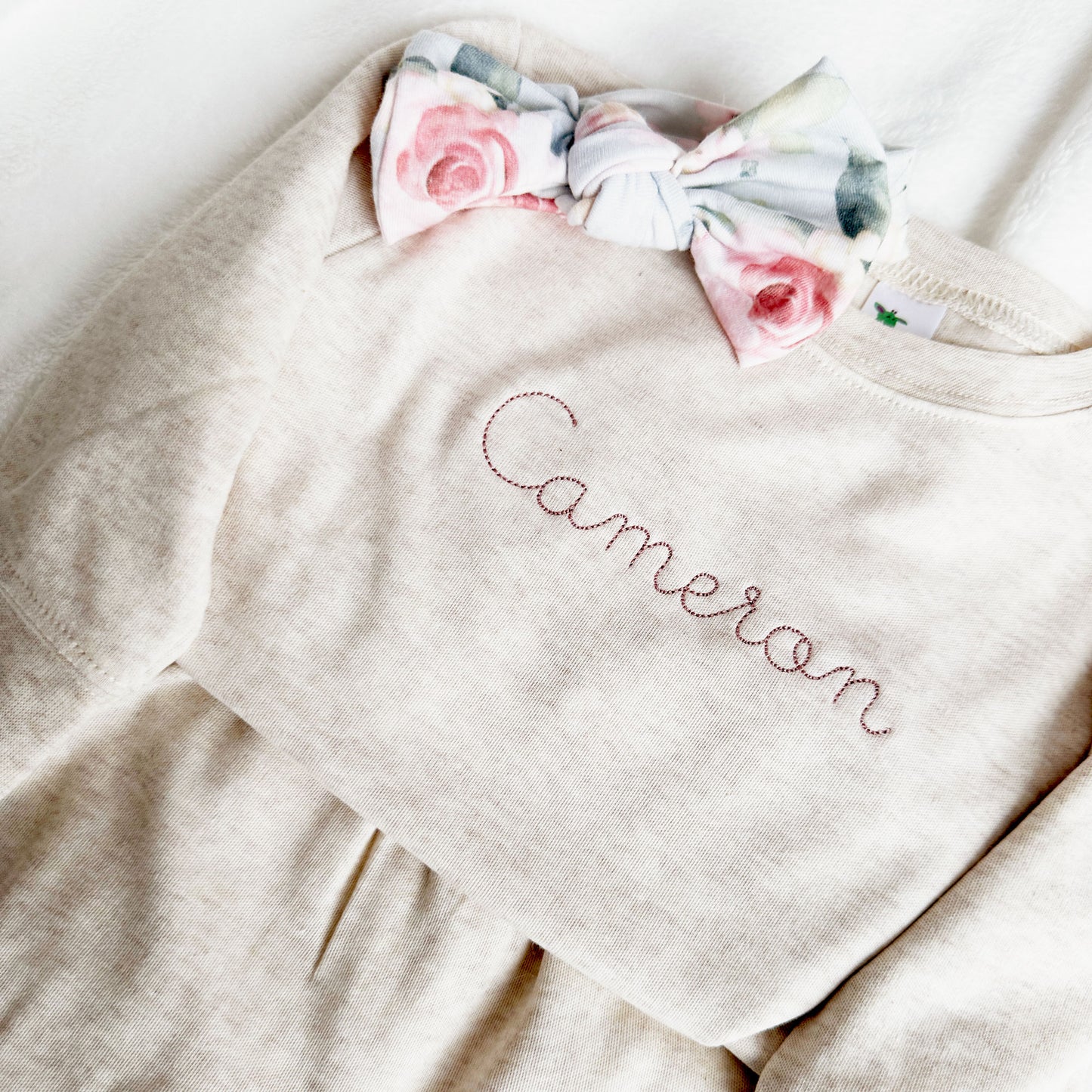 Personalized Leighton Jogger Set for Babies with Stitch Script