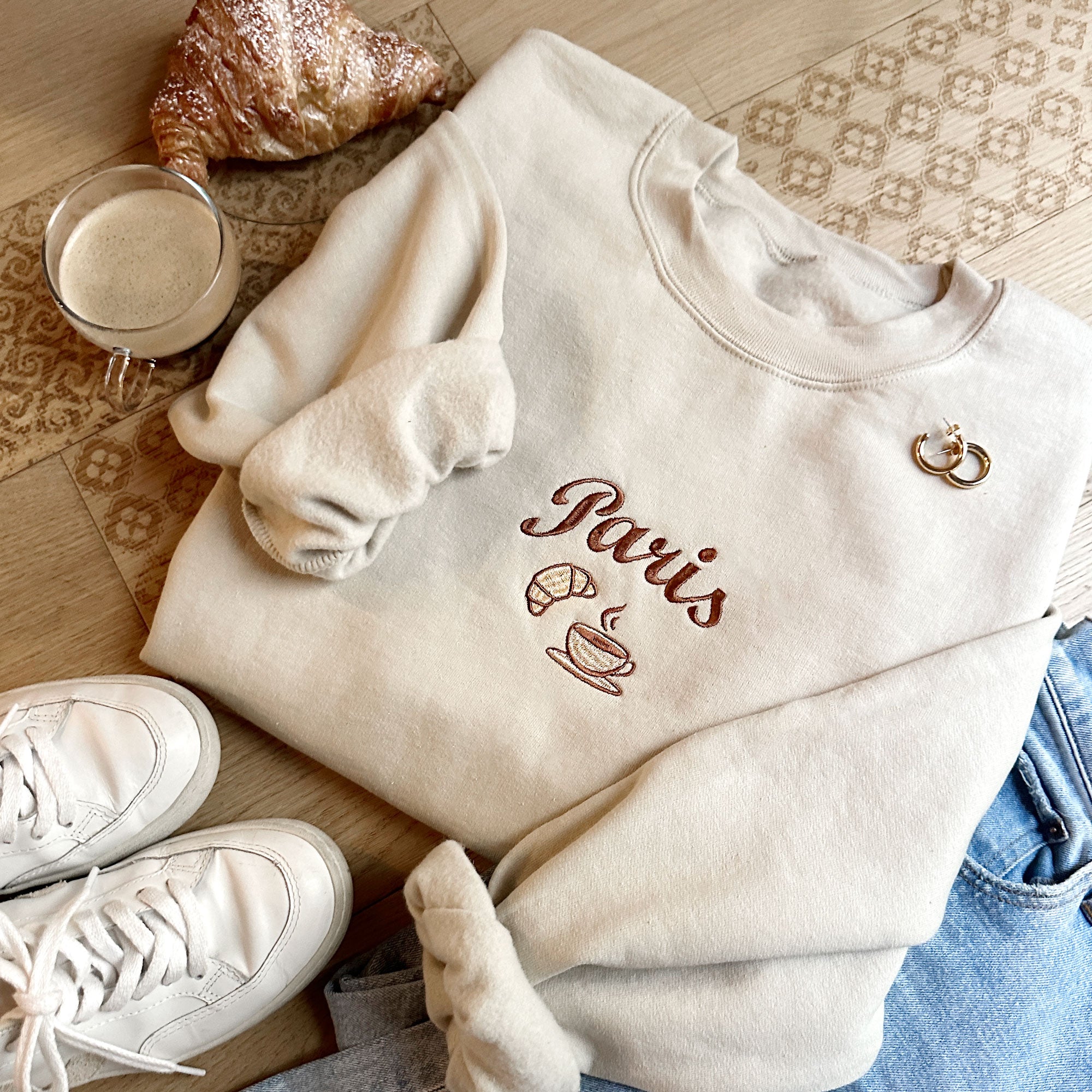 ÉPINE PARIS embroidery sweat gray×white ÉPINE PARIS embroidery sweat gray×white | épine