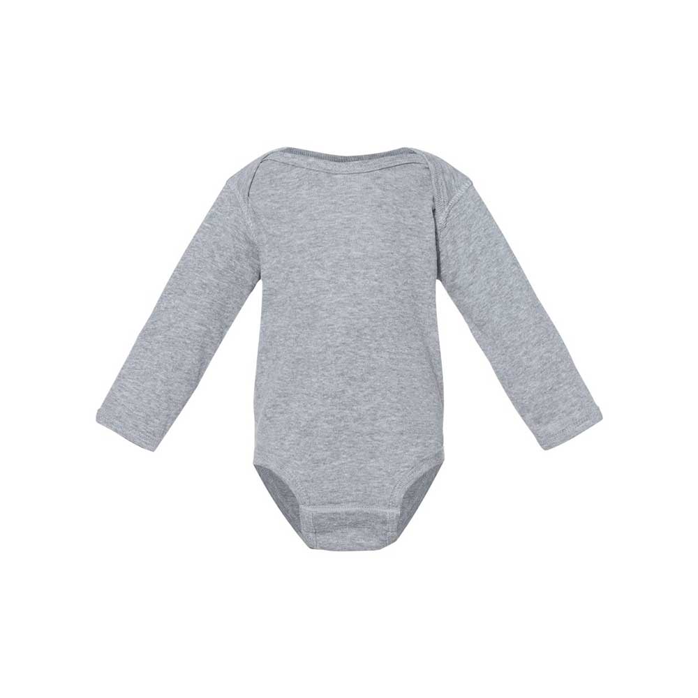heather gray long sleeve infant bodysuit