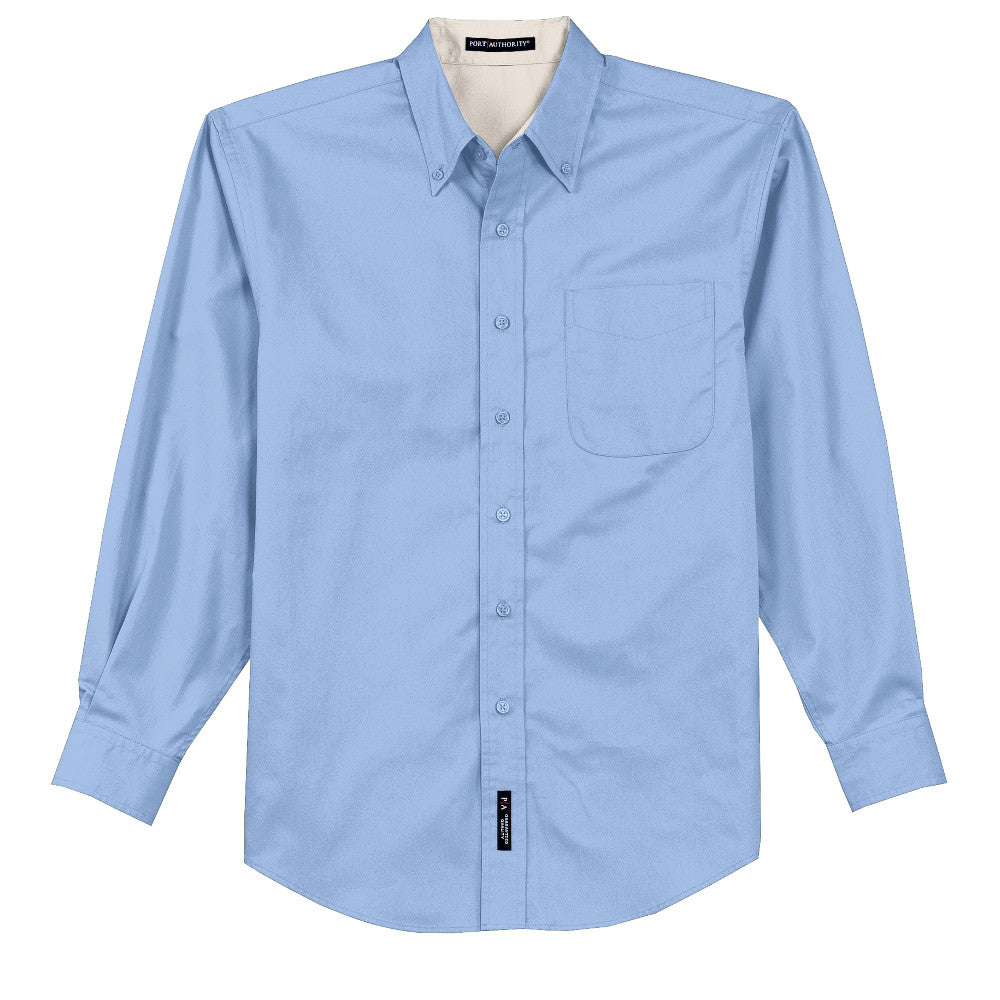 light blue button down