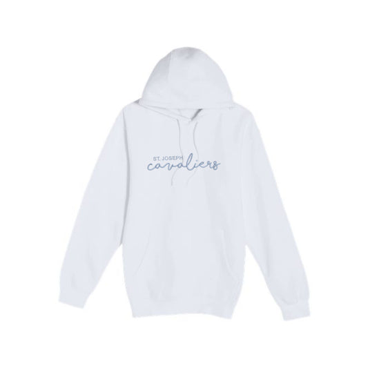 Adult St. Joseph Cavaliers Script Embroidered Hoodie Sweatshirt | SJSE6