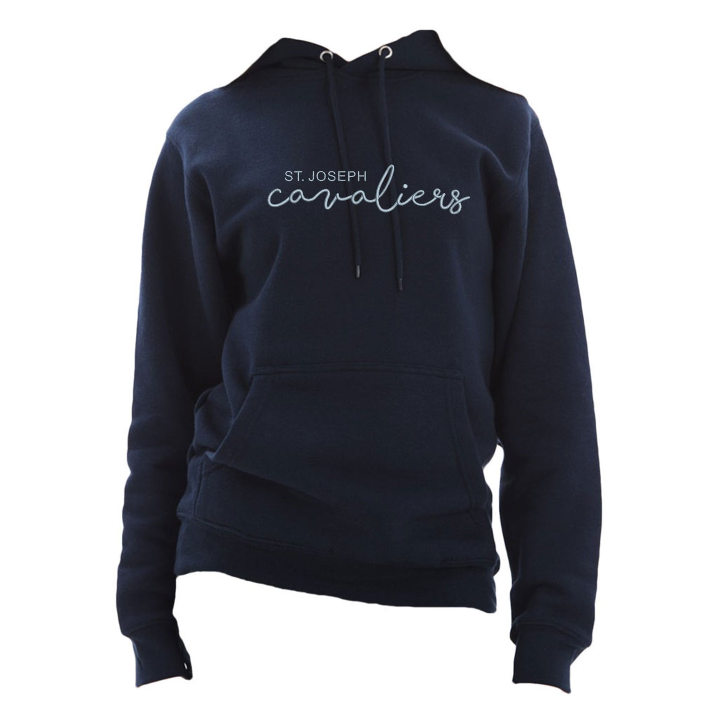 Adult St. Joseph Cavaliers Script Embroidered Hoodie Sweatshirt | SJSE6