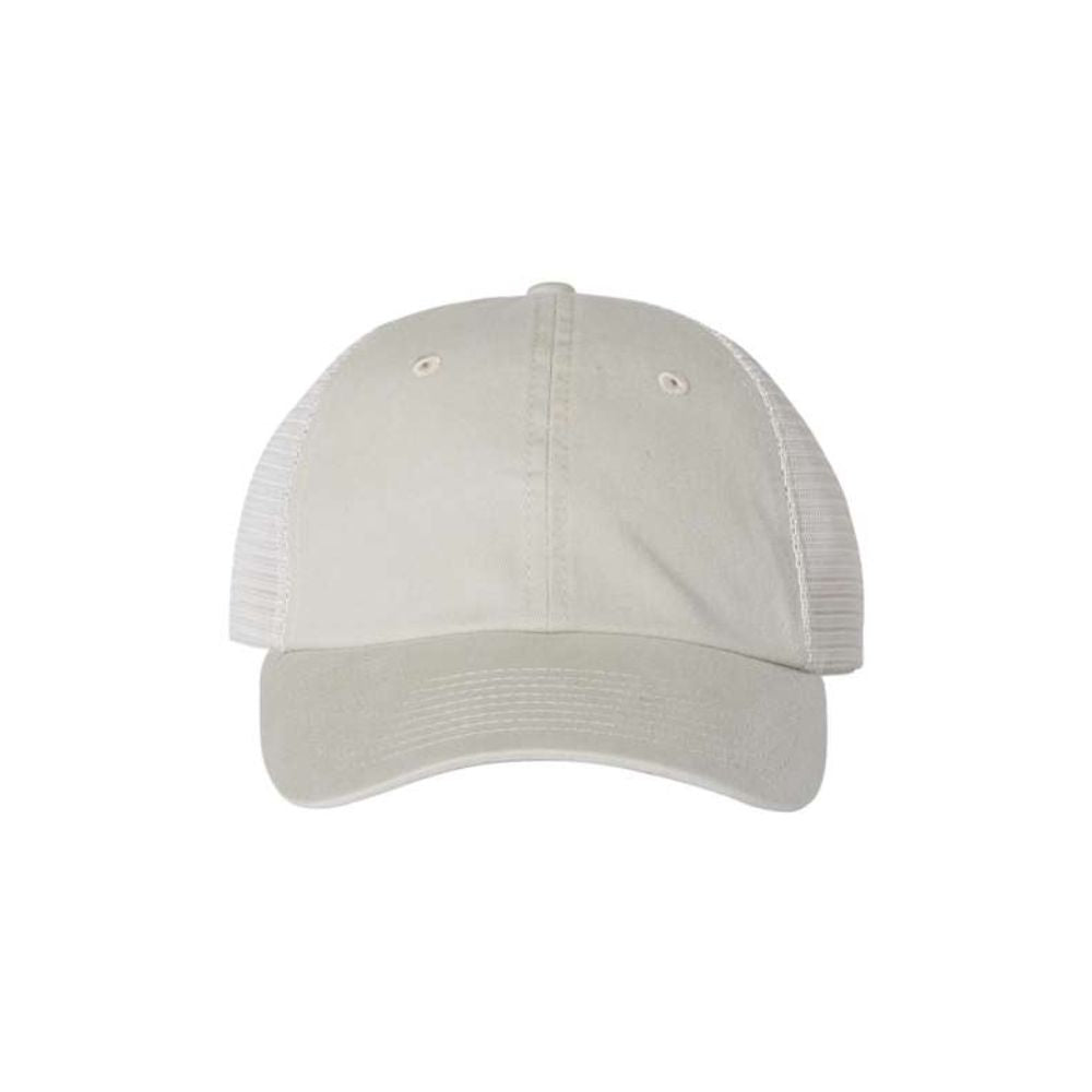 stone pigment-dyed mesh back trucker hat