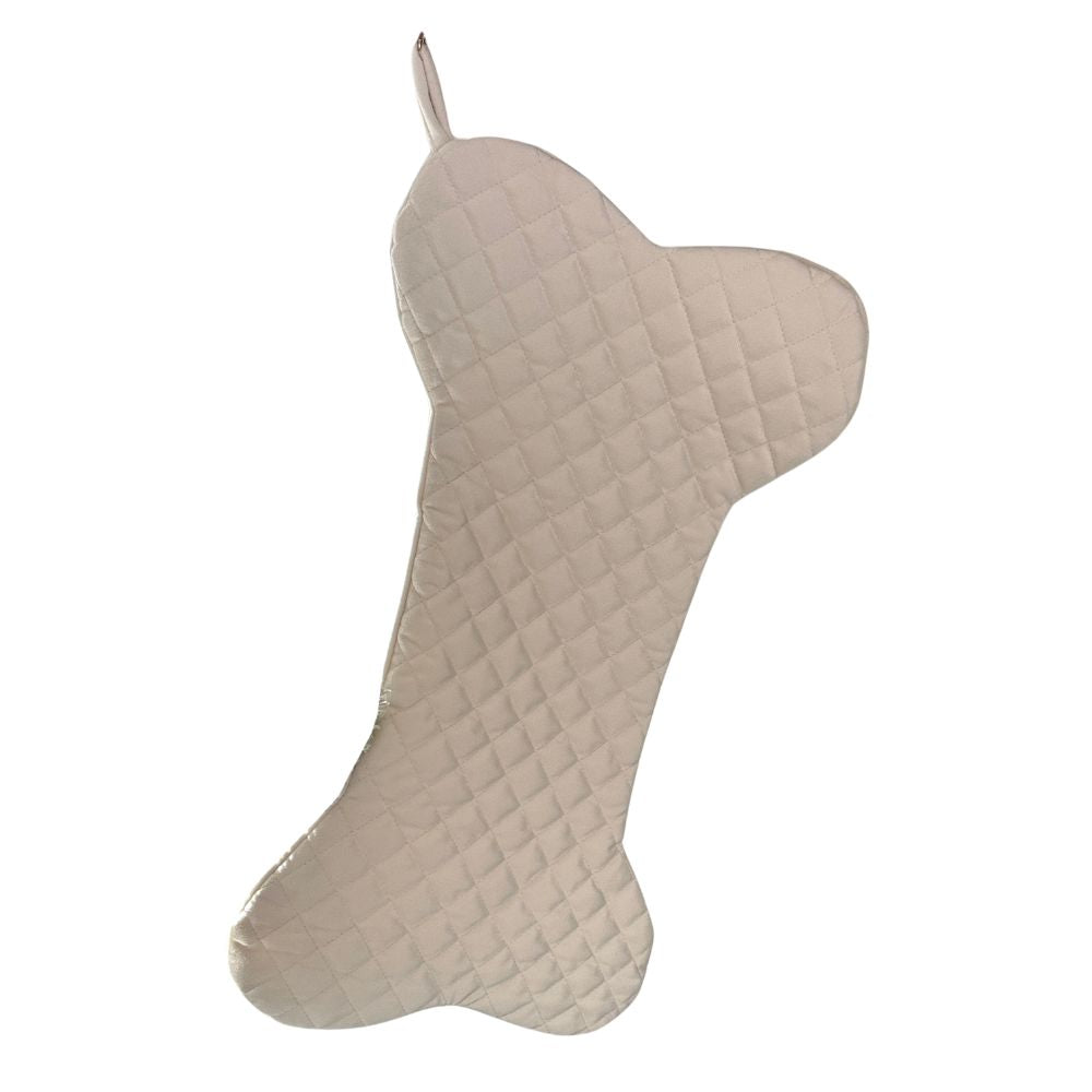 cream quilted dog bone stocking