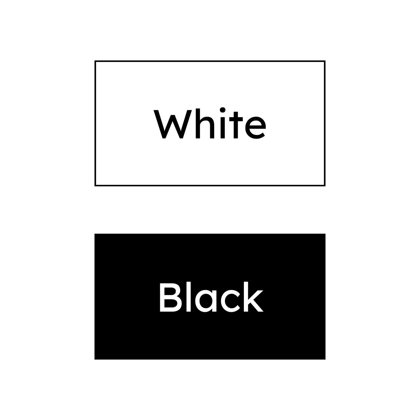 ink color options: white and black