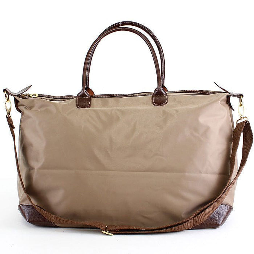 taupe nylon weekender