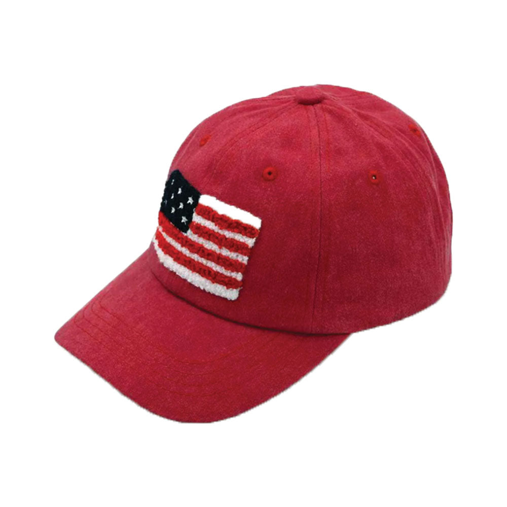 USA Chenille Patch Distressed Baseball Hat