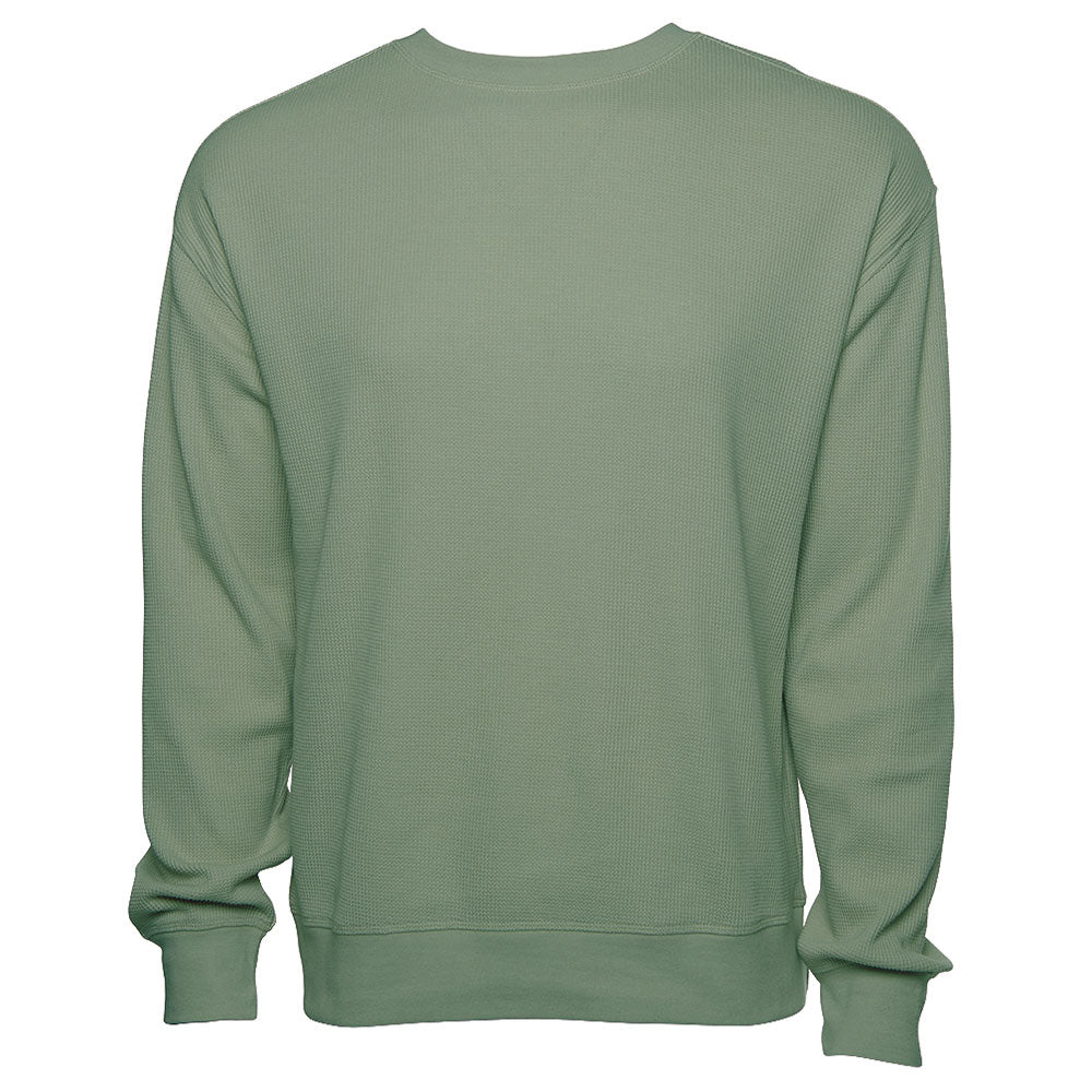 sage waffle knit crewneck
