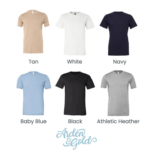 Custom Wedding Date Groom Print Bella and Canvas T-Shirt