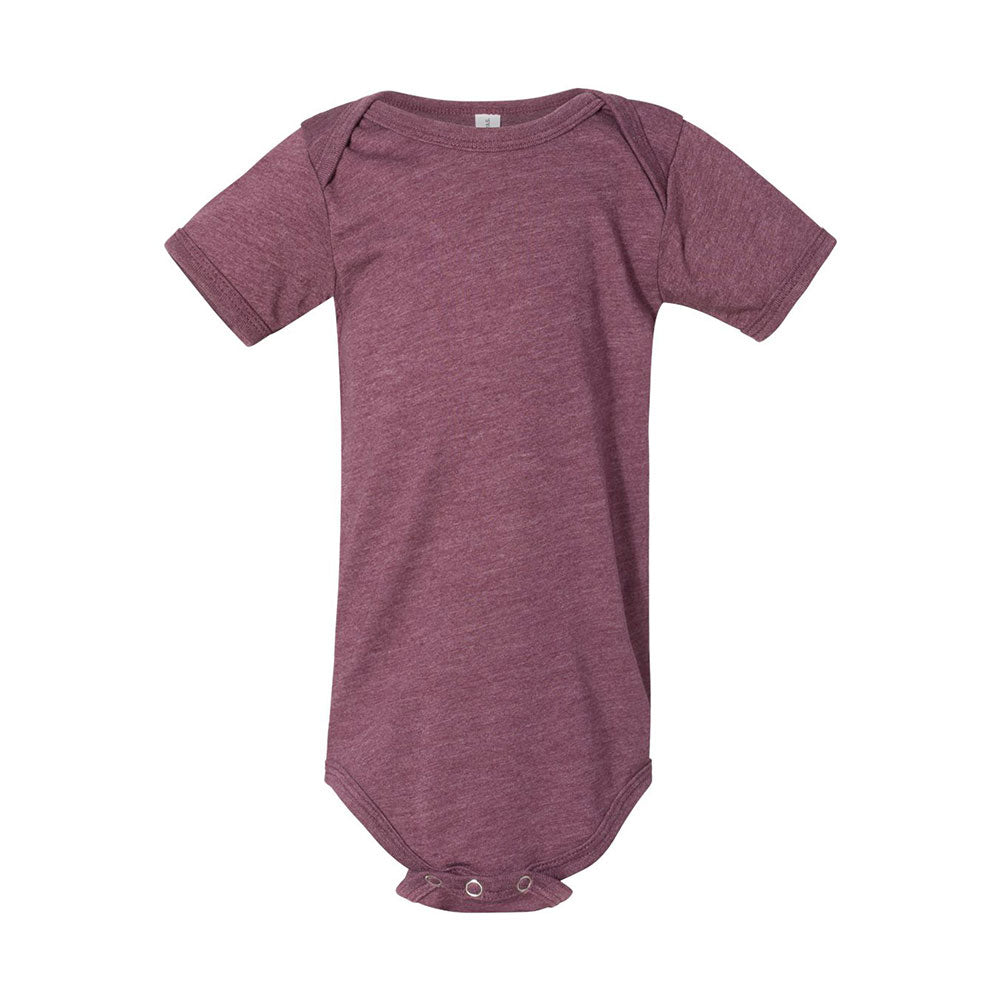 heather maroon short sleeve bodysuit