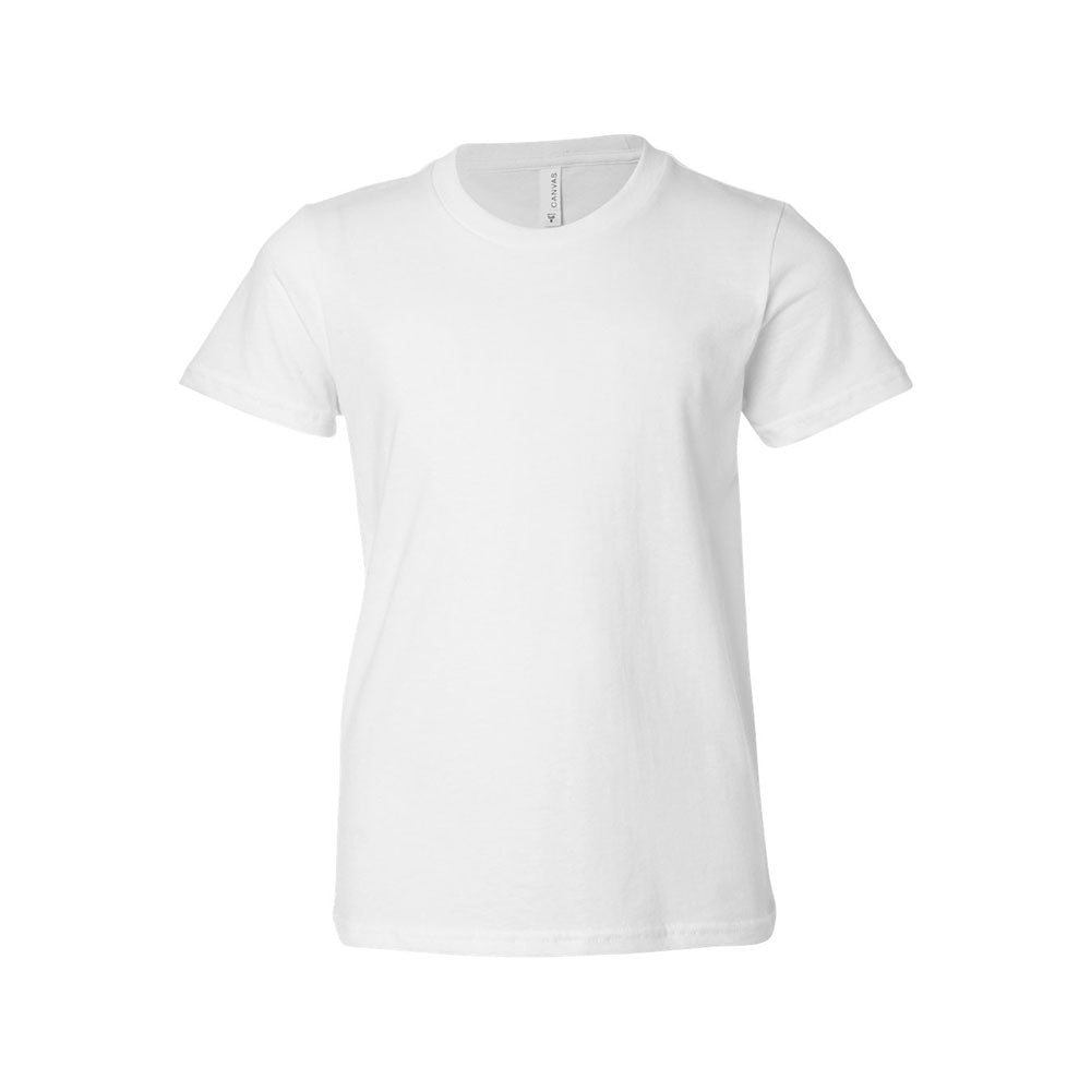 white bella and canvas youth tee