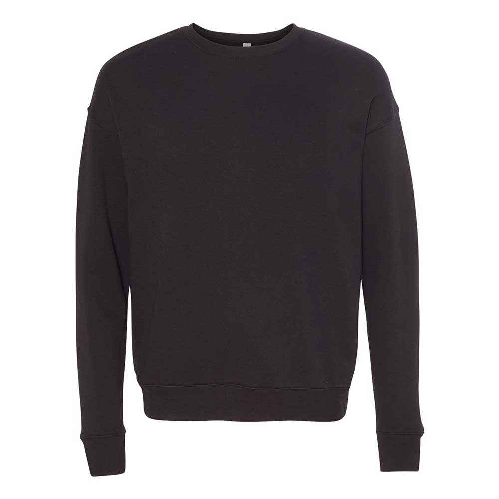 black bella and canvas drop shoulder crewneck sweatshirt