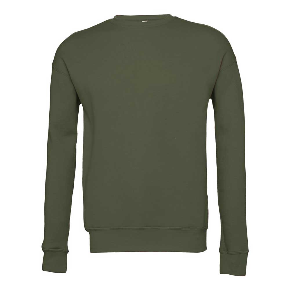 military green bella and canvas drop shoulder crewneck sweatshirt