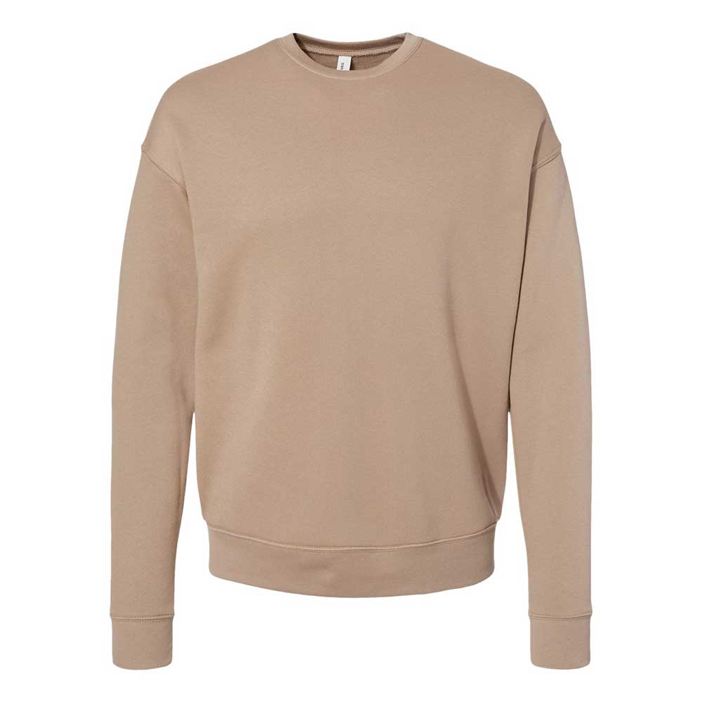 tan bella and canvas drop shoulder crewneck sweatshirt