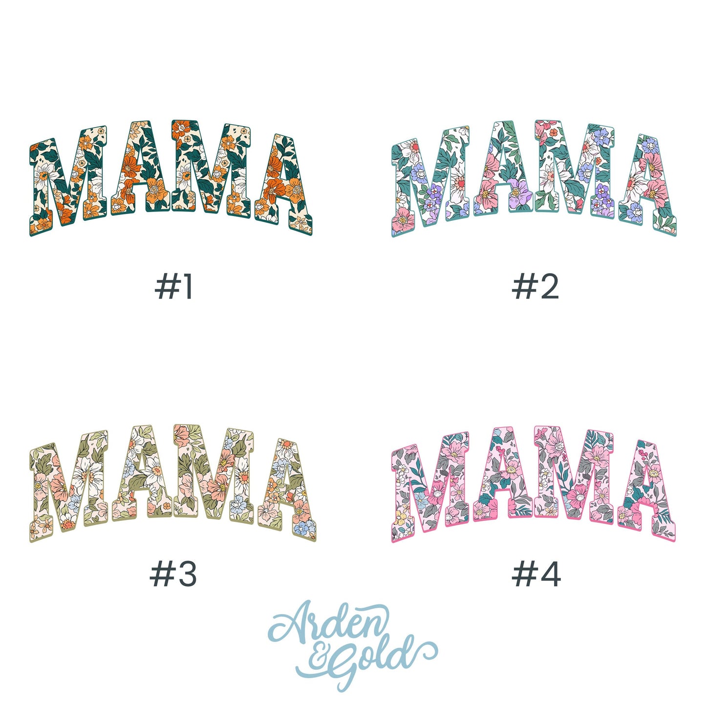Multi-Floral Print MAMA T-Shirt