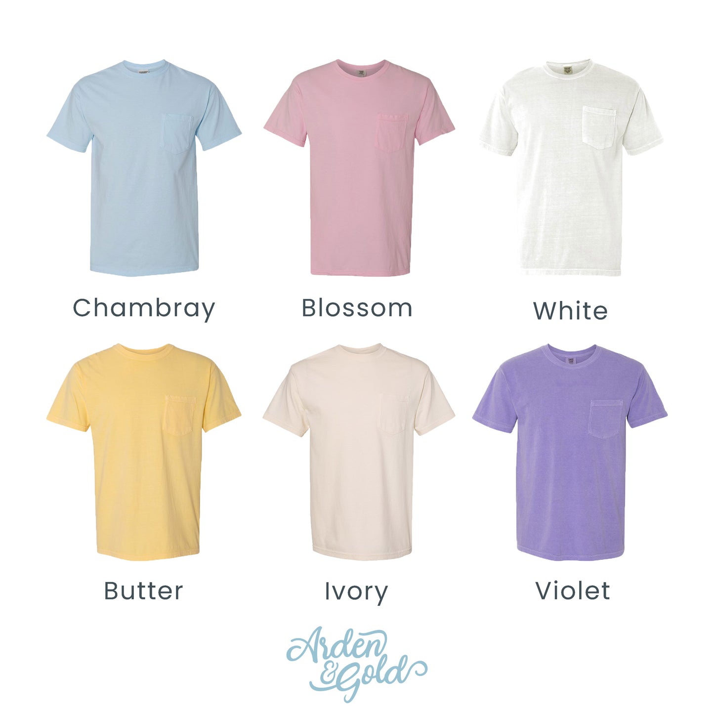 Floral Paw Print Comfort Colors Pocket Tee