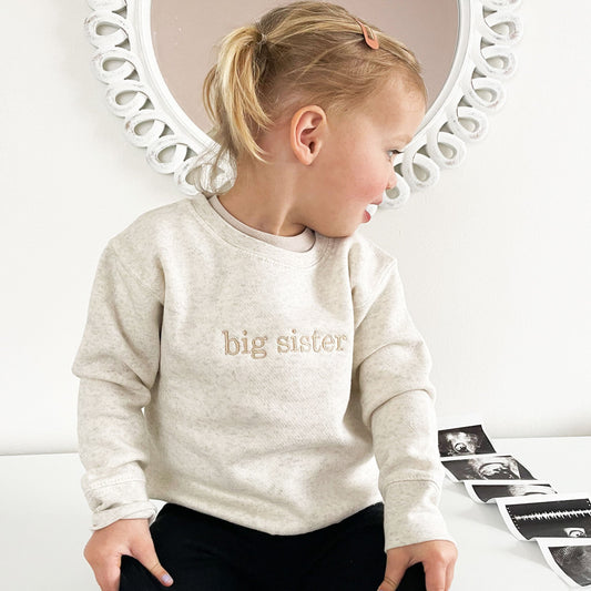 Minimal Sibling Sweatshirt with Custom Embroidery