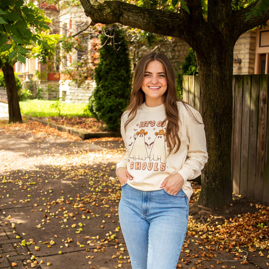 Let's Go Ghouls Long Sleeved Comfort Colors Tee