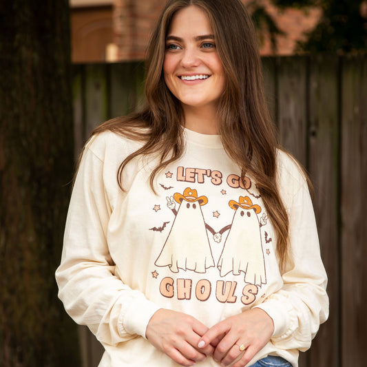 Let's Go Ghouls Long Sleeved Comfort Colors Tee