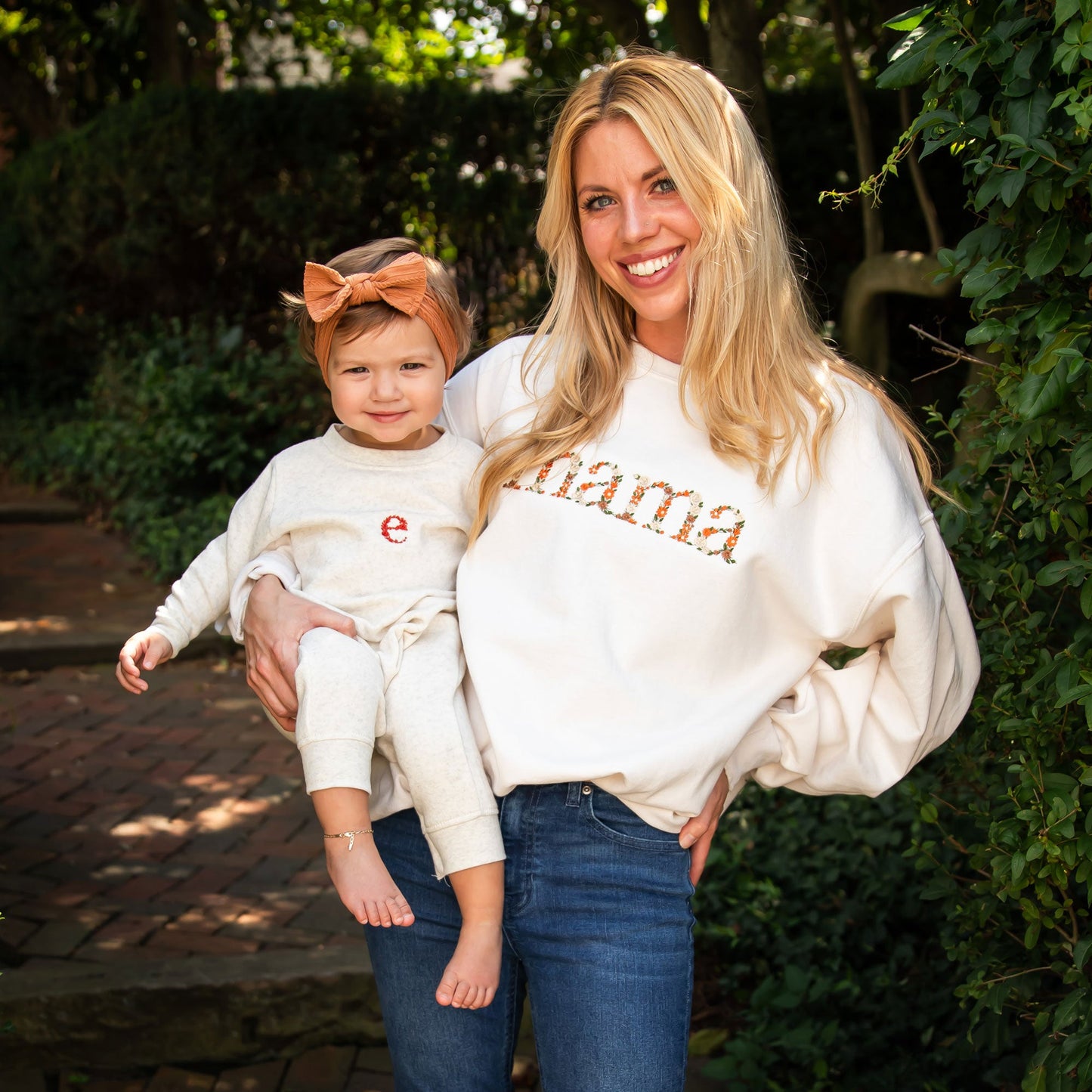 Fall Floral Mama Embroidered Gemma Crewneck Sweatshirt