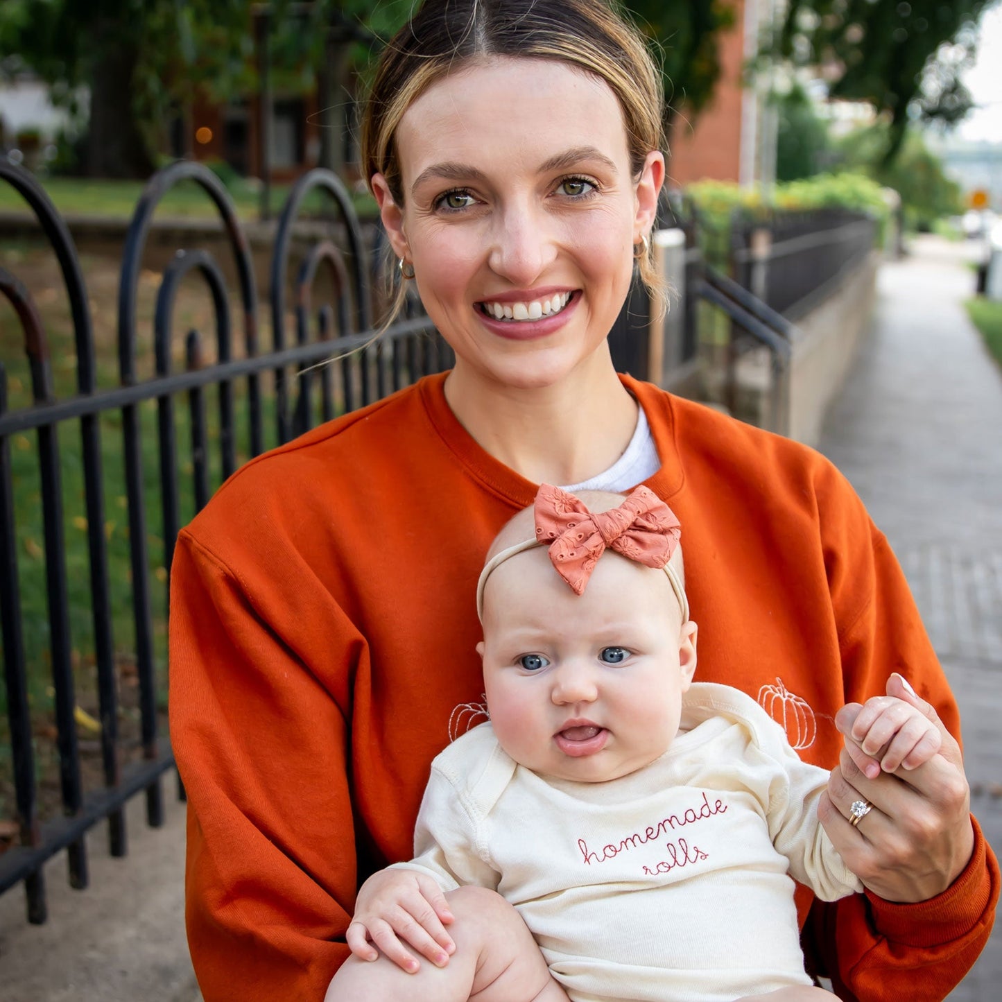 Embroidered Homemade Rolls Long Sleeve Baby Bodysuit