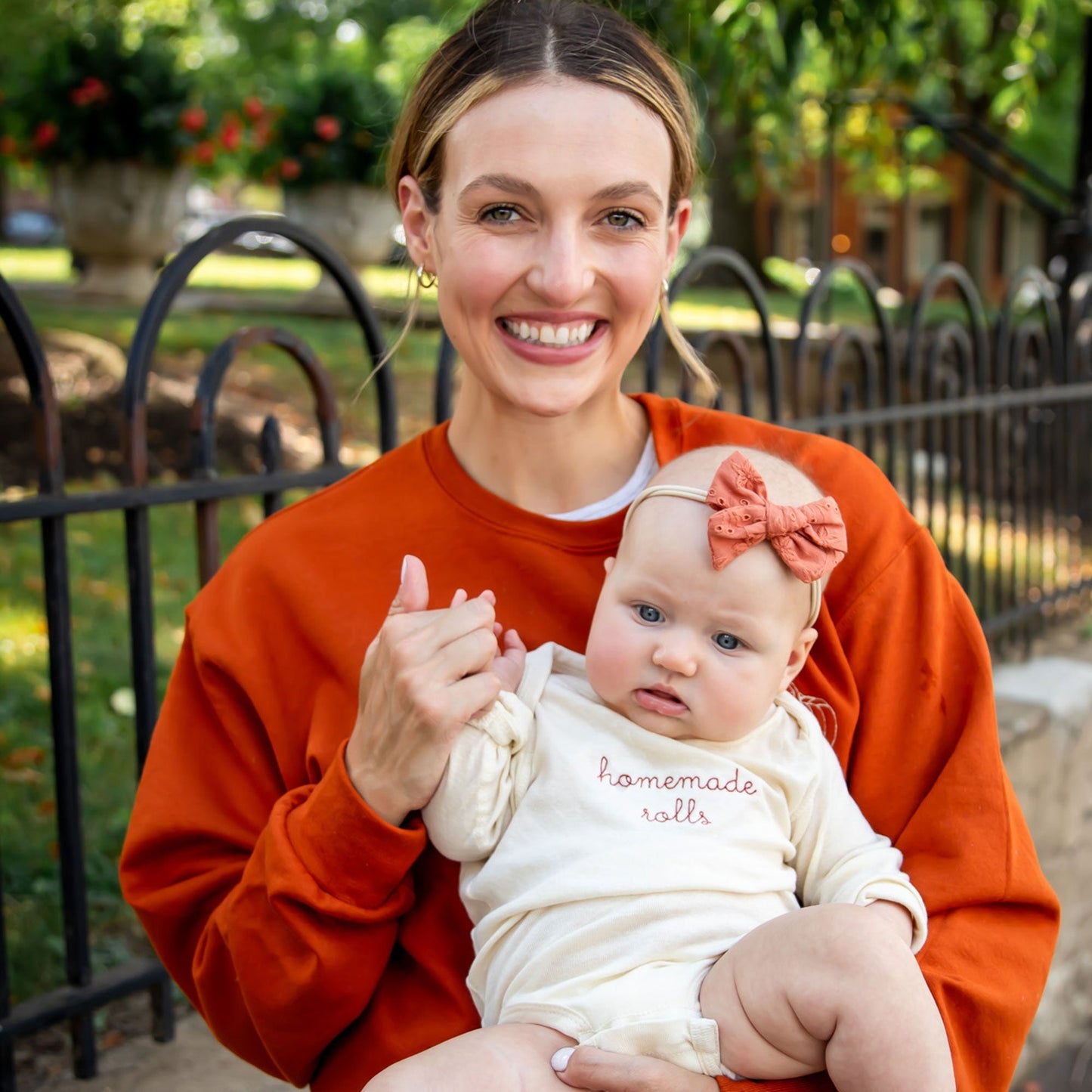 Embroidered Homemade Rolls Long Sleeve Baby Bodysuit