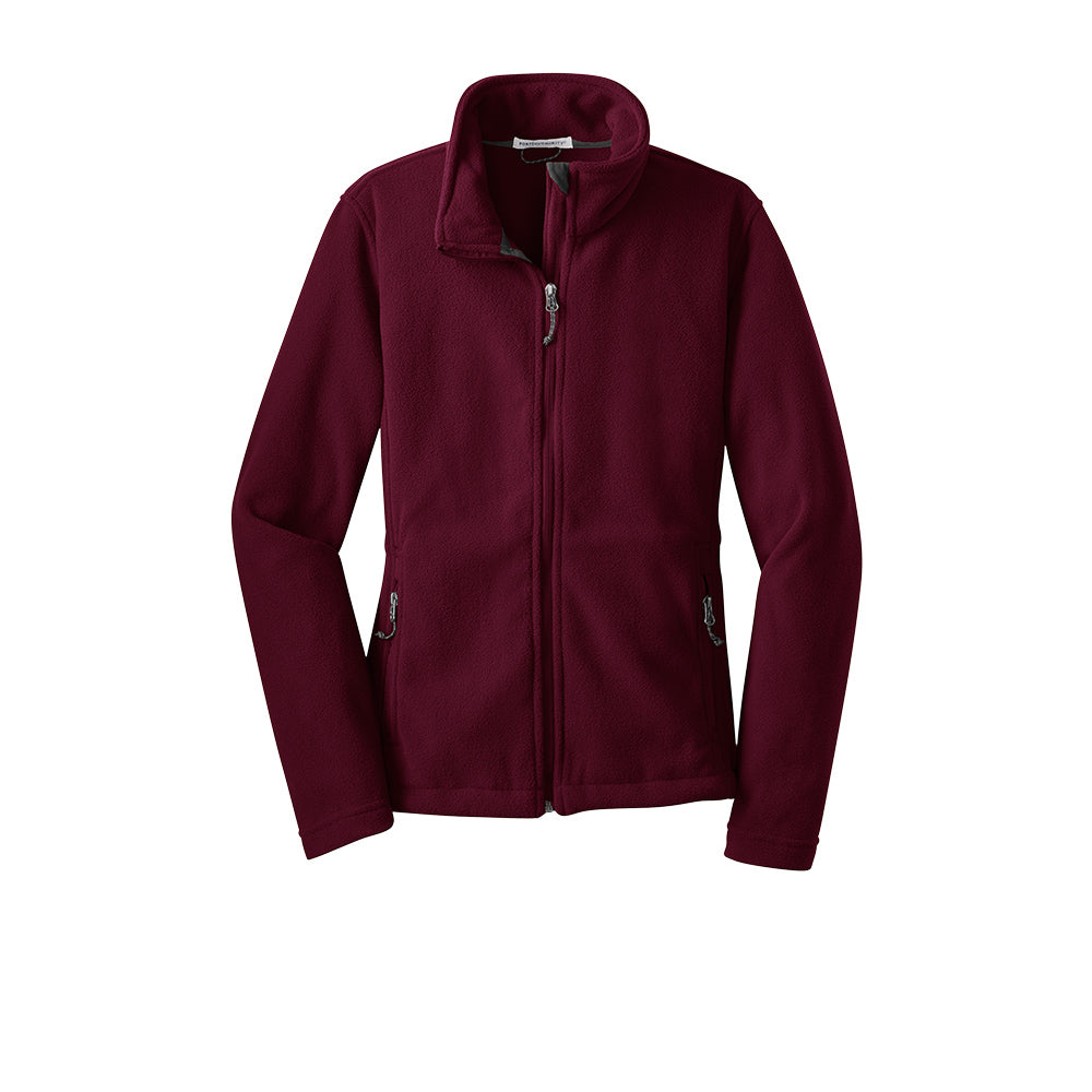 maroon midweight fleece jacket