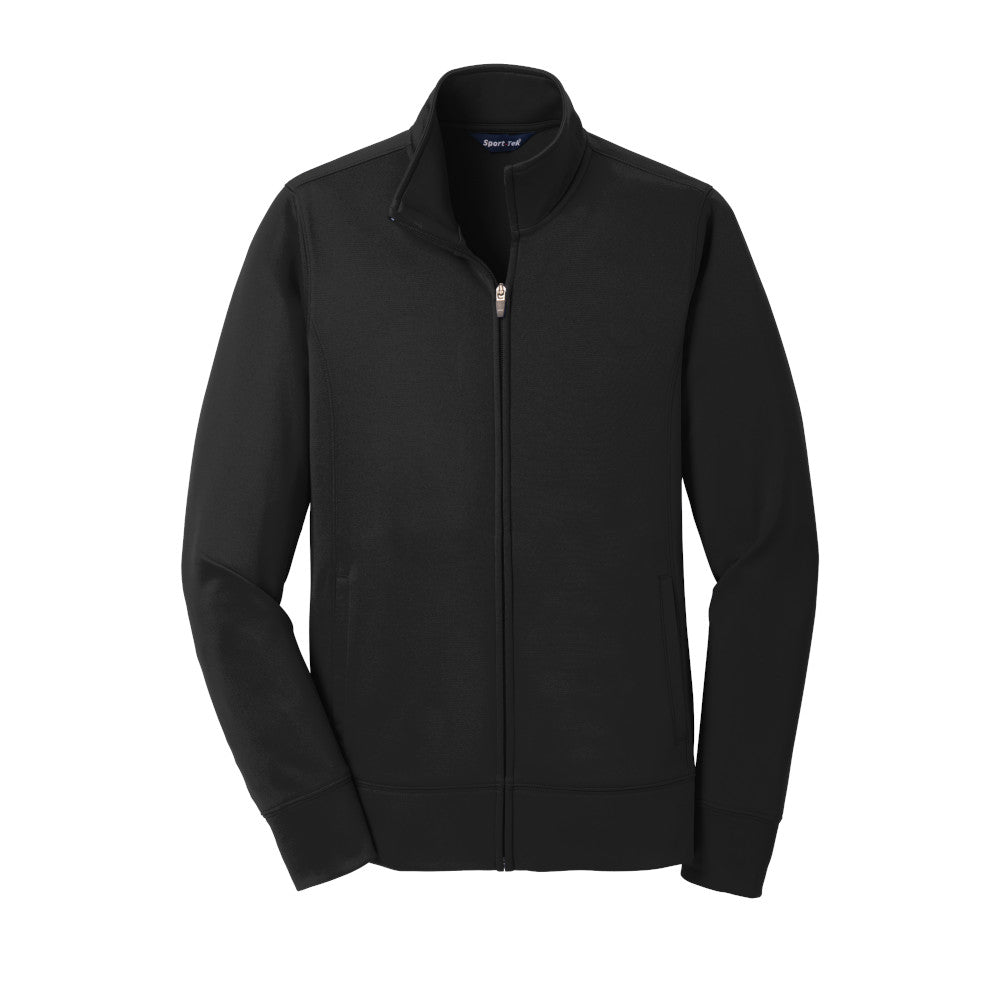 black polyester full zip jacket 