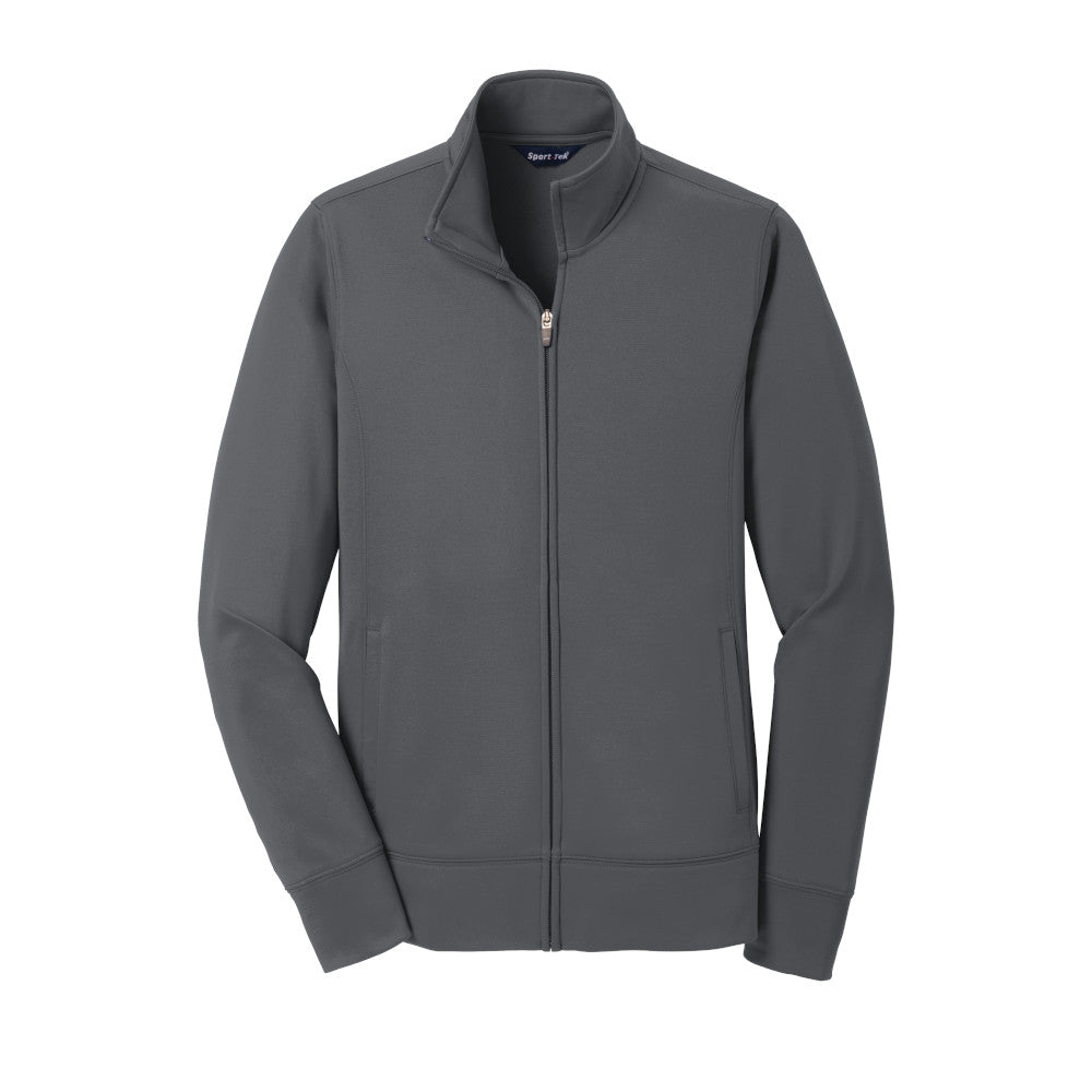 dark gray polyester full zip jacket 