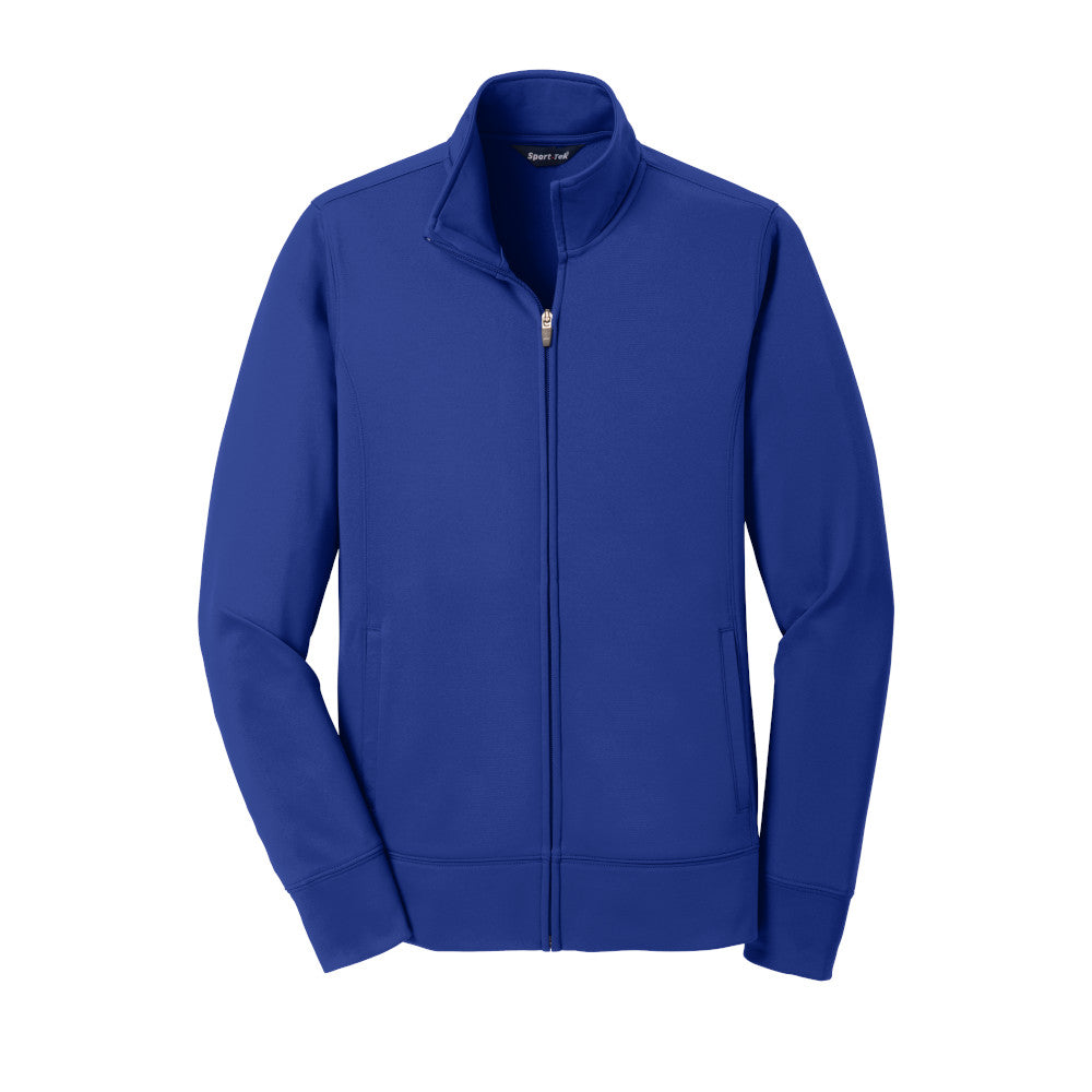 royal blue polyester full zip jacket