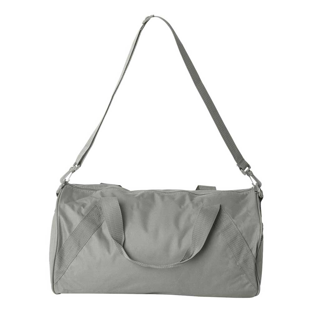 gray duffle